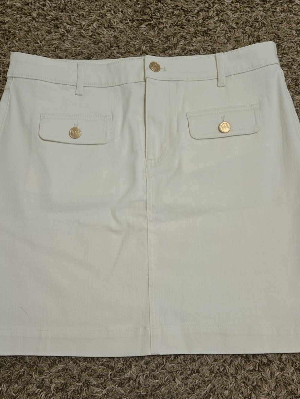 Talbots White Mini Skirt with Front Seam Detail
